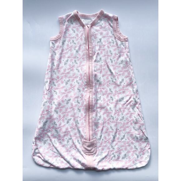 Baby Girls Burt's Bees Pink Floral Sleep Sack Wearable Blanket Size Small 0-6 Mo - Picture 1 of 4